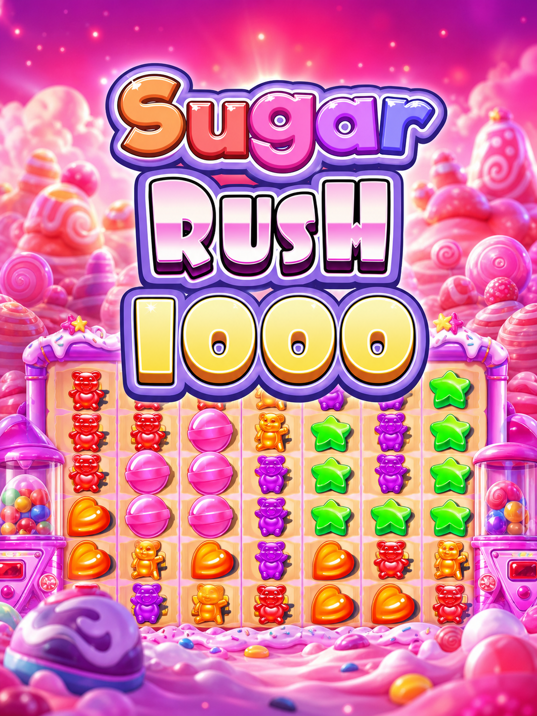 Sugar Rush 1000 Spiel - Bonbon-Cluster mit Tumble-Feature und wachsendem Multiplikator